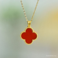 Chain Black White 18k Necklace Accessories Pendant Red Gold Four-leaf Clover Clavicle Pendant Green 