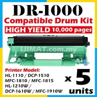 5x Compatible Drum DR1000 DR-1000 For Brother HL-1110 HL1110 HL 1110 DCP-1510 DCP1510 DCP 1510 MFC-1