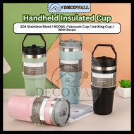 Botol Air304 Stainless Steel Handheld Tumbler Hot or Cold Thermos WaterBottle with Straw Handle900ML