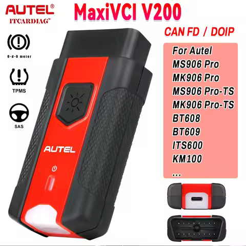 2025 Autel MaxiVCI V200 Bluetooth Connector Support DoIP and CanFD Work with MS906Pro/ MS906Pro-TS /