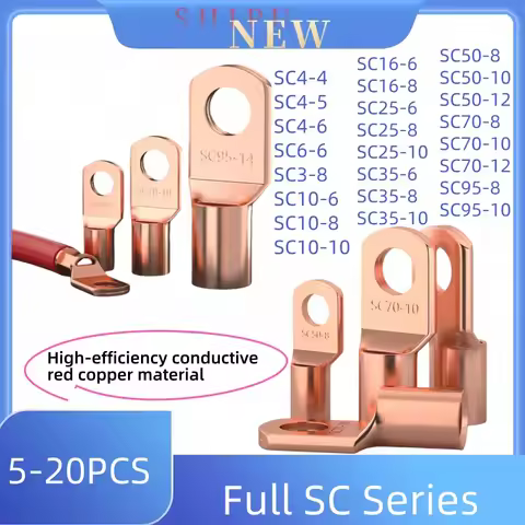 5-20 Pcs Sc Type Copper Terminals, Cold Pressed Cable Grommets (Sc4 Sc6 Sc10 Sc16 Sc25 Sc35 Sc50 Sc7