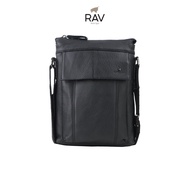 RAV DESIGN Men's Sling Bag / Genuine Leather / Black / RVC542G1