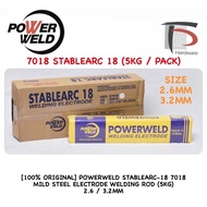 [100% ORIGINAL] POWERWELD STABLEARC-18 7018 MILD STEEL ELECTRODE WELDING ROD (5KG)  2.6 / 3.2MM