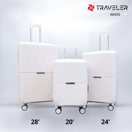 Traveler  กระเป๋าเดินทาง ขนาด 20 24 และ 28 นิ้ว กระเป๋าเดินทางล้อลาก รุ่น T16 วัสดุ PP 100% แข็งแรง 