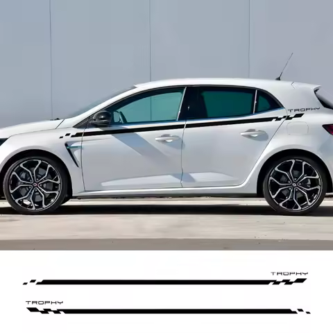 2PCS Car Door Side Stickers For Renault Megane 2 3 4 RS Grandtourer GT Trophy Tuning Auto Accessorie