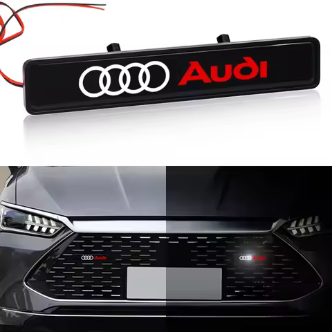 Front Grille Sticker Badge Car Head Grill Emblem LED Light For Audi A6 Q3 A3 B5 B6 B7 B8 B9 Q7 8P 8V