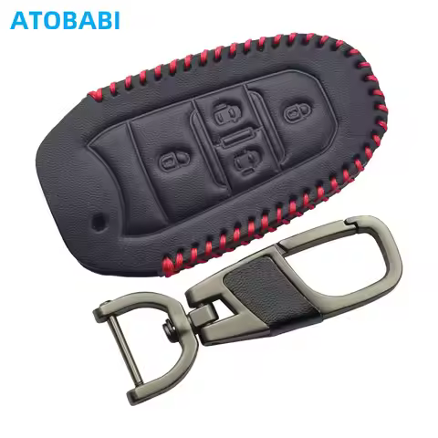 Leather Car Key Cover Bag For Peugeot Traveller Expert Bestelwagen For Citroen Spacetourer Jumpy Dis