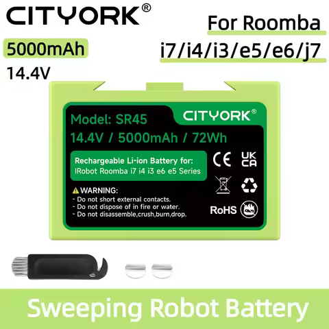 CITYORK 14.4V 5000mAh Robot Vacuum Cleane Battery For Roomba i3 i4 i7 e5 e6 Series i7150 4550 i3156 