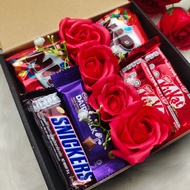 Set Memujuk Hati – Hadiah Bajet Coklat + Bunga (Gift Box, Birthday, anniversary, couple)