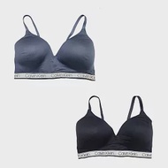 【Calvin Klein】女無鋼圈內衣兩入組(CK運動內衣 彈性內衣 親膚內衣 無鋼圈內衣 CK女內衣/135503) S 黑/淺藍 S