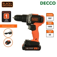 Decco BLACK &amp; DECKER 20V Cordless Impact Drill - BCD003C1-B1