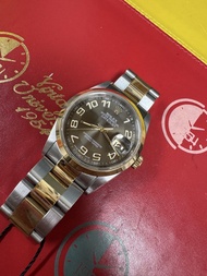 🌈 🌈新返貨啦🌈🌈🤎🤎原裝啡色唱片面🤎🤎光圈 36mm🥰👔Rolex Datejust 16203 連原裝78363金鋼板帶👔淨錶❤️BW3563（旺角洗衣街店）