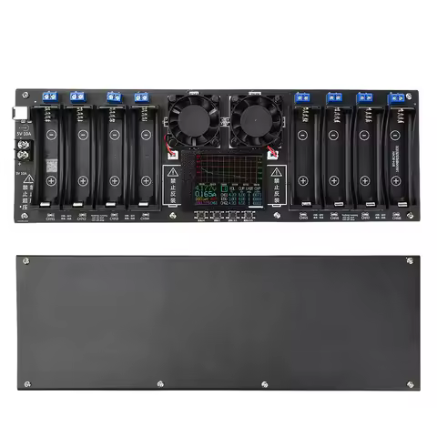 Type-C 8 Channel18650 Lithium Battery Capacity Tester Module MAh MWh Digital Battery Power Detector 