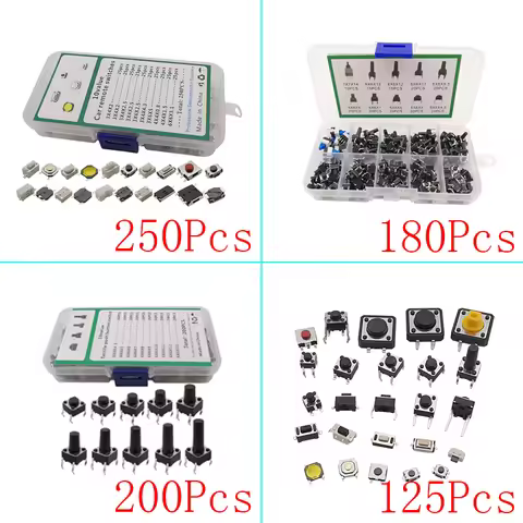 SMD DIP Micro Momentary Tact Switch Self-reset Push Button Micro Switch Assortment Kit for Car Remot