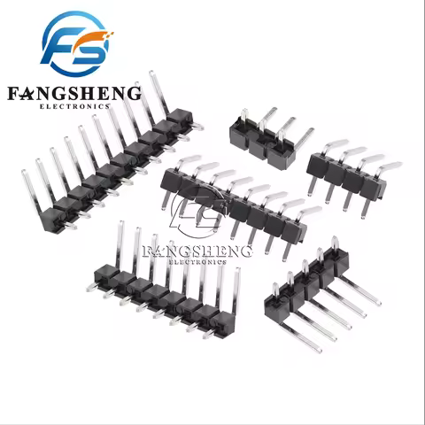 Connector Socket 2.54mm Pitch Strip 1X/2/3/4/5/6/8/10/40 Pin Single Row Right Angle Male Pin Header 