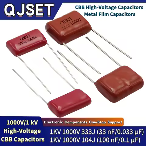 10Pcs CBB Metallized Polypropylene Film Capacitors 1 KV 1000v104 100000pF/100 nF/0.1uF 1000v333 3300