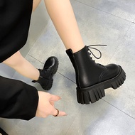 Large Size 35-42 Side-Zip Martin Boots with Thick Sole