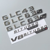 2017 Chrome Letters GLC43 GLC63 GLC63S V8 Biturbo 4matic+ Emblem for Mercedes Benz AMG Car Fender Tr
