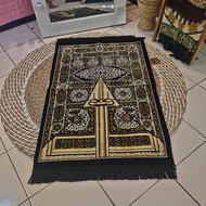 Soft Fur Kiswah Prayer Rug Black Fur Turkish Prayer Rug/ Kiswah Motif Prayer Rug/
