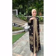 GAMIS SONGKET PALEMBANG BATIK JUPRI HITAM GOLD BAJU DRESS WANITA COUPLE PESTA KONDANGAN PERNIKAHAN PASANGAN SUAMI ISTRI MEWAH ELEGAN JUMBO BUSUI TERBARU 2022 KEKINIAN