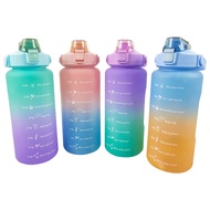 1Tap 900ml/2000ml Two-Tone Gradient Pastel Color Motivational Water Bottle Tumbler