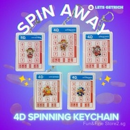 4D customised spinning keychain