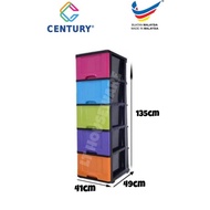 B-9650MC CENTURY DRAWER MULTI COLOUR 5 TIER / almari baju / cabinet