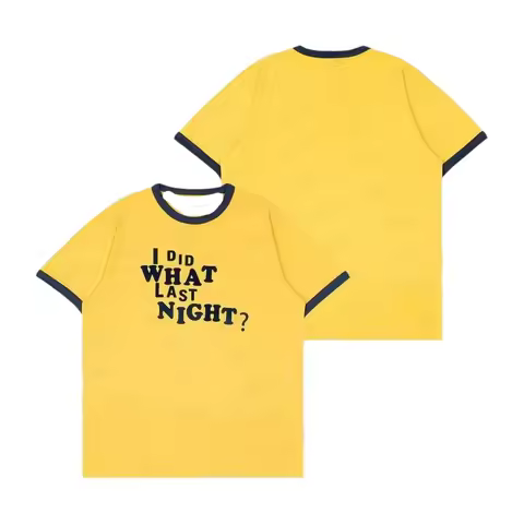 TXT Merch Yellow "I Did What Last Night" Unisex T-shirt Idol Style T-shirt Summer Outdoor Casual Bre