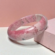 薔薇輝石 手鐲 全粉玉化 老礦原礦 內徑 61mm 玫瑰石 手環 桃花玉