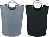 alpina Laundry Bag with Ring Handle, Set of 2, Foldable Laundry Bag with Aluminium Handles, 50 Litre