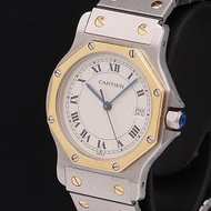 琉森湖-預購CARTIER   SANTOS DE 女用白色石英錶