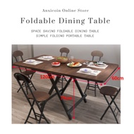 Anxicoin Foldable Table Dining Table Simple Folding Portable Table Stall Square Table Meja Lipat Meja Makan Dining Set