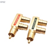 [XFDZ]   Style Adapter DIY Accessories Gold Plated AV Audio Splitter Plug RCA Adapter 1 Male To 2 Female F Connector  FD