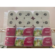 [Combo of 5 packs] Care 10 toilet paper with core, 10 rolls, 2-layer paper from the company Toilet P