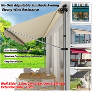 Awning Hand Adjustable Collapsible Awning Outdoor Canopy Retractable Awning Balcony Yard Patio Door 