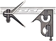 Starrett C33HC-6-4R Forged, Hardened Steel Square And Center Heads With Satin Chrome Blade Combinati