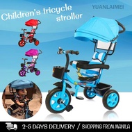4in1 Baby Stroller Bike with 3 Wheels Bike for Baby Boy Bike Kid with Awning Adjustable Baby Tricycle for 1-6 Years