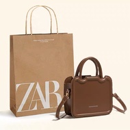 FB2 ZARA Bag Messenger Female 2022 New Style Trendy Vintage Portable Biscuit High-End Fashionable On