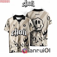 (Fuhui01) 2024 CHOII Baju Tshirt Lelaki Thailand Viral Jersey Ootd Collar Blvckroseapparel Polo Shir