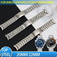 brand Quality 316L 20mm 22mm Silver Stainless steel Watch Band For omega strap seamaster speedmaster