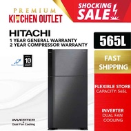 Hitachi 565L Refrigerator Big2 Stylish Series 2 Door R-V660P7M-1 BBK