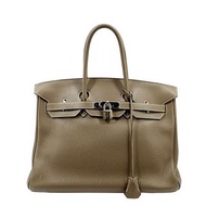 愛馬仕 HERMES Birkin 35 Taurillon ClemenceL刻 灰褐色女士手提包