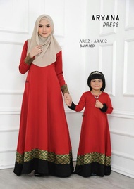 HOT SALE Jubah Dress Aryana Sedondon Ibu Anak Ar02 Barn Red / Jubah Sedondon / Jubah Muslimah