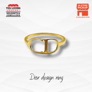Youloong Fesyen design cincin CD design EMAS916/ CD logo fashion design gold 916 ring
