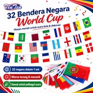 TEN TEN Bendera Gantung World Cup Football World Cup FIFA Flag Asia Country String Banner Decoration