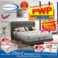 LHT 🇲🇾 🏆Best Value Good Review 🔥 Dreamland Chiro Exclusive 12″ Miracoil Mattress With Bedframe Full Set Queen King Size