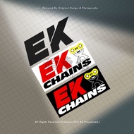 Motorcycle Chain Crankset Decorative Sticker EK Letter Waterproof Reflective Sticker