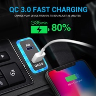 MICTUNING USB Car Charger For Toyota 12V/24V Dual USB Ports QC3.0 &amp; PD Type C Car Power Socket Compatible With Ipad PDA