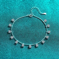 [Moissanite That Can Pass Test Diamond Pen] D Color 1.3 Carat Moissanite Tassel Bracelet 925 Sterlin