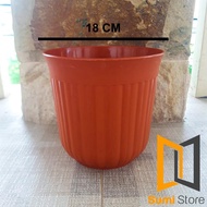 MERAH Guccy Flower Pot 18 Cm White Brick Red -Djp 18 Cm Stock